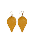 Teardrop Shape Pinched Leather Earrings