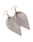 Teardrop Shape Pinched Leather Earrings