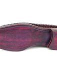 Paul Parkman Men's Woven Leather Tassel Loafers Burgundy (ID