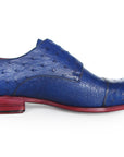 Paul Parkman Sax Blue Genuine Ostrich Double Monkstraps (ID