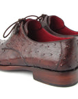 Paul Parkman Men's Brown Genuine Ostrich Derby Shoes (ID