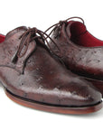 Paul Parkman Men's Brown Genuine Ostrich Derby Shoes (ID