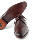 Paul Parkman Men's Brown Genuine Ostrich Derby Shoes (ID
