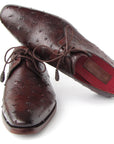 Paul Parkman Men's Brown Genuine Ostrich Derby Shoes (ID
