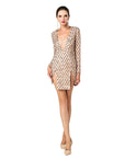 Sequined Plunge Sexy Dress