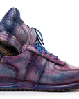 Paul Parkman Men's Blue & Purple Textured Leather Sneakers (ID