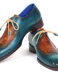 Paul Parkman Genuine Ostrich Leg & Calfskin Derby Shoes (ID