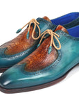 Paul Parkman Genuine Ostrich Leg & Calfskin Derby Shoes (ID