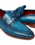 Paul Parkman Men's Penny Loafer Blue & Turquoise Calfskin (ID