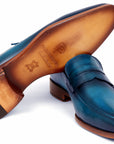 Paul Parkman Men's Penny Loafer Blue & Turquoise Calfskin (ID
