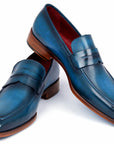 Paul Parkman Men's Penny Loafer Blue & Turquoise Calfskin (ID