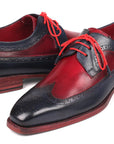 Paul Parkman Goodyear Welted Wingtip Derby Shoes Navy & Bordeaux (ID