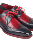 Paul Parkman Goodyear Welted Wingtip Derby Shoes Navy & Bordeaux (ID