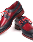 Paul Parkman Goodyear Welted Wingtip Derby Shoes Navy & Bordeaux (ID