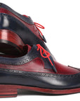 Paul Parkman Goodyear Welted Wingtip Derby Shoes Navy & Bordeaux (ID