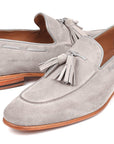 Paul Parkman Men's Tassel Loafers Grey Suede (ID