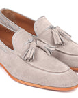 Paul Parkman Men's Tassel Loafers Grey Suede (ID