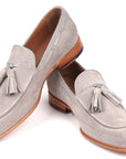 Paul Parkman Men's Tassel Loafers Grey Suede (ID