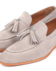 Paul Parkman Men's Tassel Loafers Grey Suede (ID