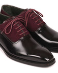 Paul Parkman Men's Burgundy Suede & Black Patent Oxfords (ID