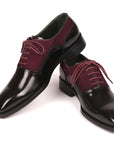 Paul Parkman Men's Burgundy Suede & Black Patent Oxfords (ID