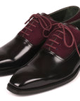 Paul Parkman Men's Burgundy Suede & Black Patent Oxfords (ID