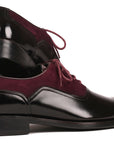Paul Parkman Men's Burgundy Suede & Black Patent Oxfords (ID