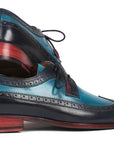 Paul Parkman Men's Blue Dual Tone Wingtip Derby Shoes (ID