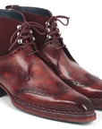 Paul Parkman Men's Norwegian Welted Wingtip Leather and Suede Boots (ID