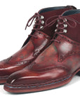 Paul Parkman Men's Norwegian Welted Wingtip Leather and Suede Boots (ID