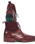 Paul Parkman Men's Norwegian Welted Wingtip Leather and Suede Boots (ID