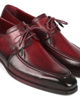 Paul Parkman Bordeaux Leather Apron Derby Shoes For Men (ID