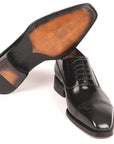 Paul Parkman Goodyear Welted Cap Toe Oxfords Black Polished Leather (ID