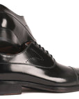 Paul Parkman Goodyear Welted Cap Toe Oxfords Black Polished Leather (ID