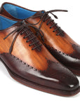 Paul Parkman Goodyear Welted Men's Two Tone Brown Oxford Shoes (ID