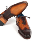 Paul Parkman Goodyear Welted Men's Two Tone Brown Oxford Shoes (ID