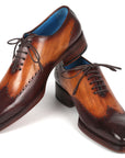 Paul Parkman Goodyear Welted Men's Two Tone Brown Oxford Shoes (ID