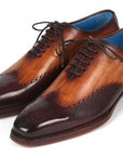 Paul Parkman Goodyear Welted Men's Two Tone Brown Oxford Shoes (ID