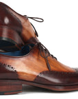 Paul Parkman Goodyear Welted Men's Two Tone Brown Oxford Shoes (ID