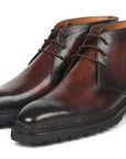 Paul Parkman Men's Norwegian Welted Chukka Boots Brown Burnished (ID