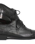Paul Parkman Men's Genuine Ostrich Captoe Oxfords Black (ID