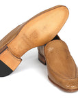 Paul Parkman Perforated Leather Loafers Beige (ID