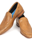 Paul Parkman Perforated Leather Loafers Beige (ID