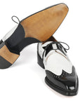 Paul Parkman Norwegian Welted Wingtip Men's Dress Shoes Black & White (ID