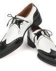 Paul Parkman Norwegian Welted Wingtip Men's Dress Shoes Black & White (ID
