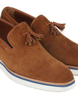 Paul Parkman Men's Smart Casual Tassel Loafers Camel Suede (ID