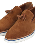 Paul Parkman Men's Smart Casual Tassel Loafers Camel Suede (ID