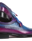 Paul Parkman Goodyear Welted Wingtip Derby Shoes Purple & Blue (ID