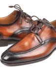 Paul Parkman Ghillie Lacing Brown Burnished Dress Shoes (ID