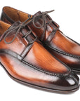 Paul Parkman Ghillie Lacing Brown Burnished Dress Shoes (ID